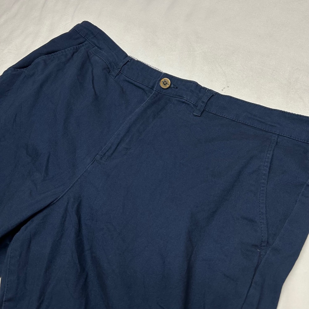 Jachs New York Mens Navy Blue Chino Shorts Stretch Cotton Flat Front Size 38